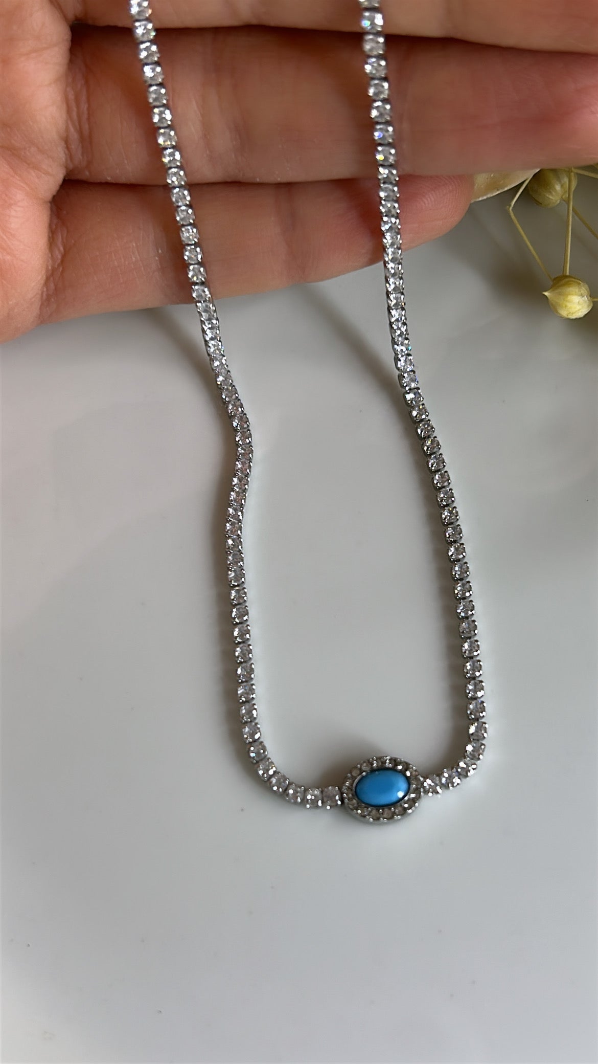 Κολιέ full strass blue