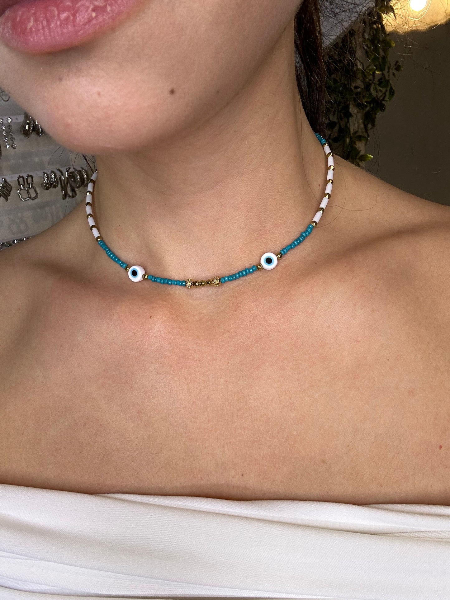 Χειροποίητο choker με ματάκια