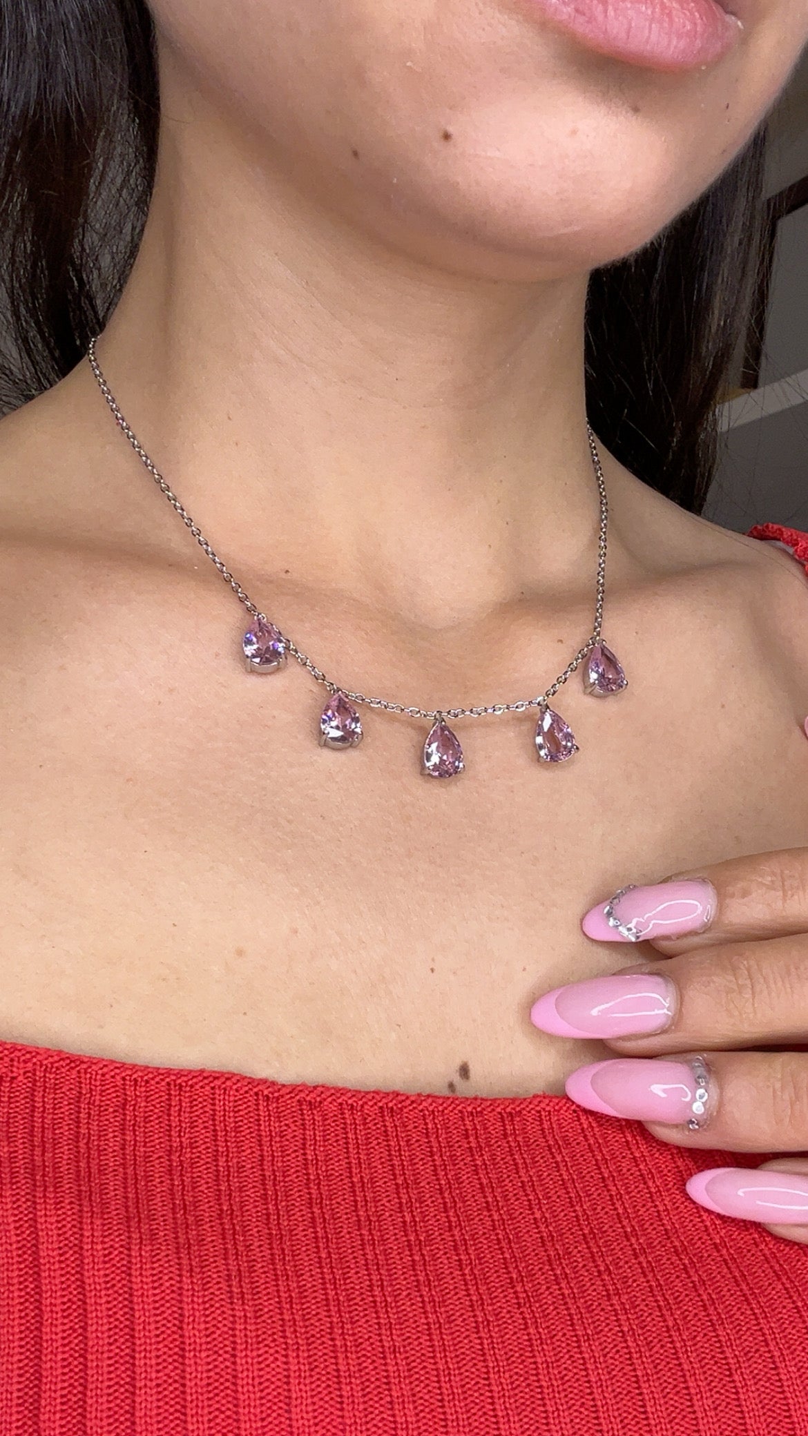 Κολιέ diamond pink