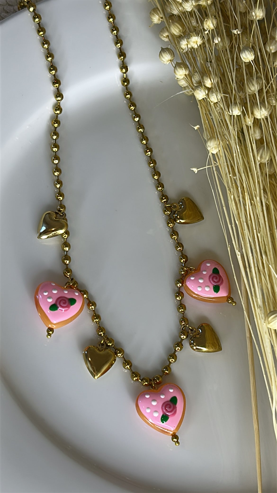 Κολιέ pink heart
