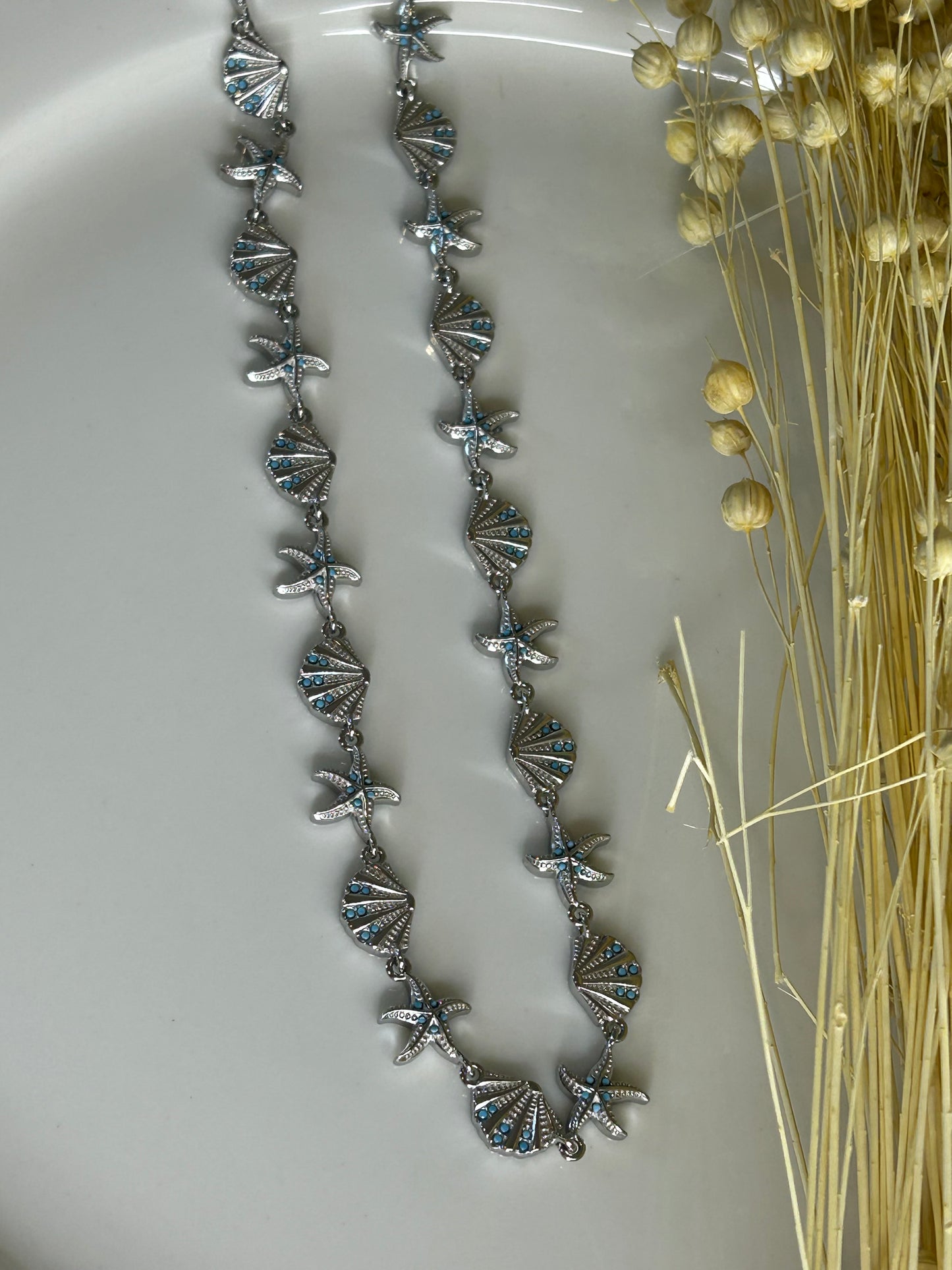 Κολιέ glam summer blue