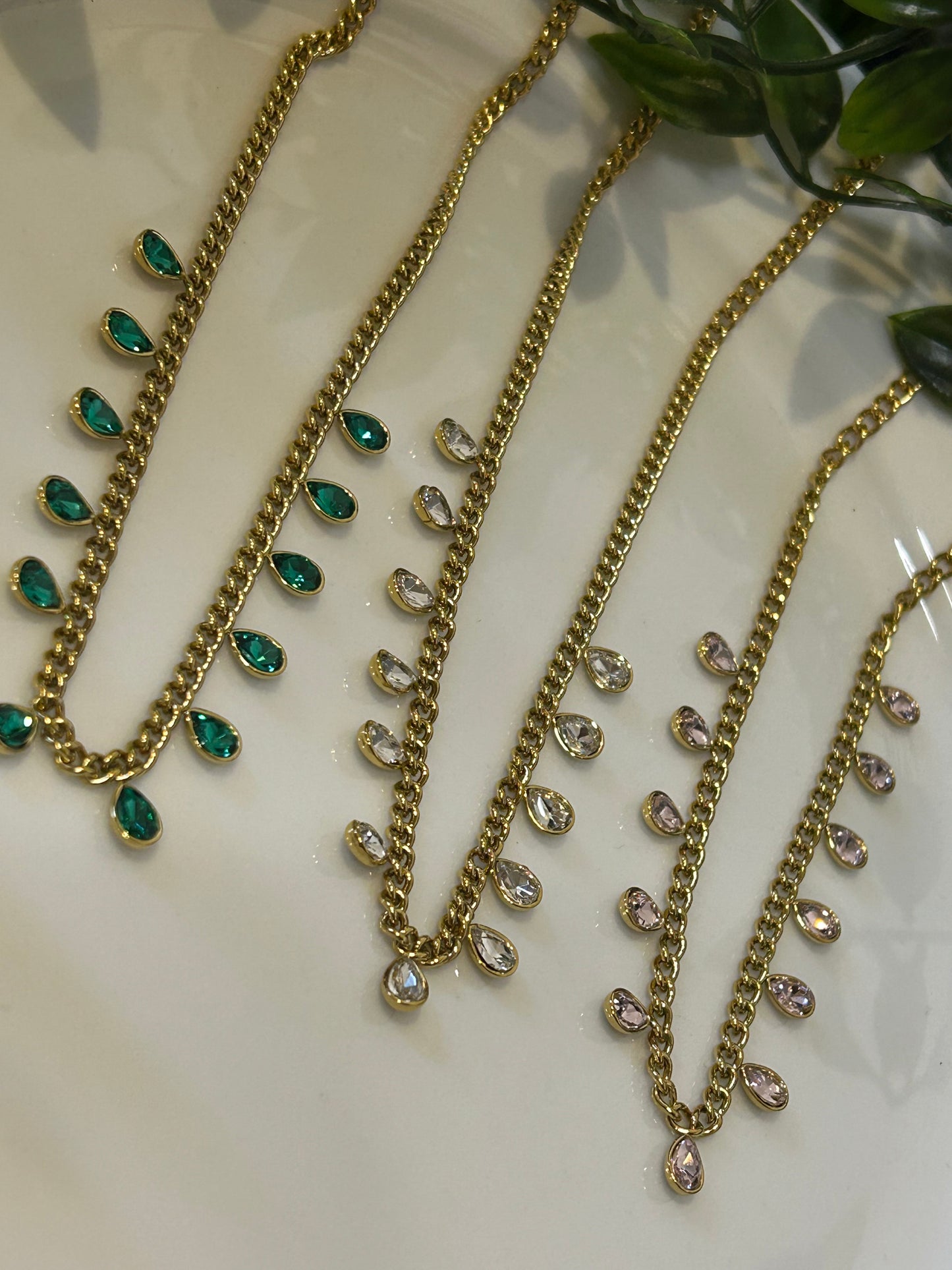 Κολιέ green full diamonds