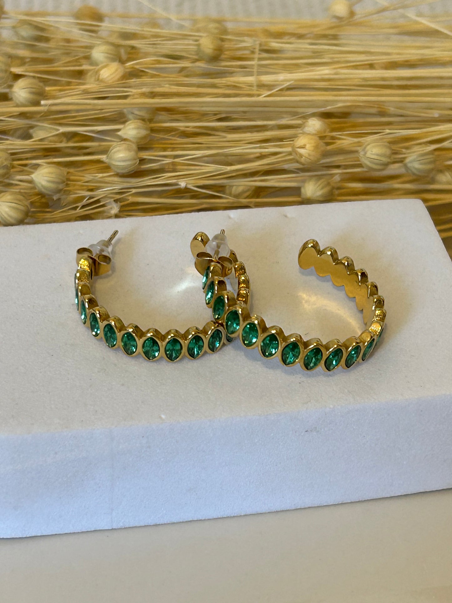 Σκουλαρίκι diamond green