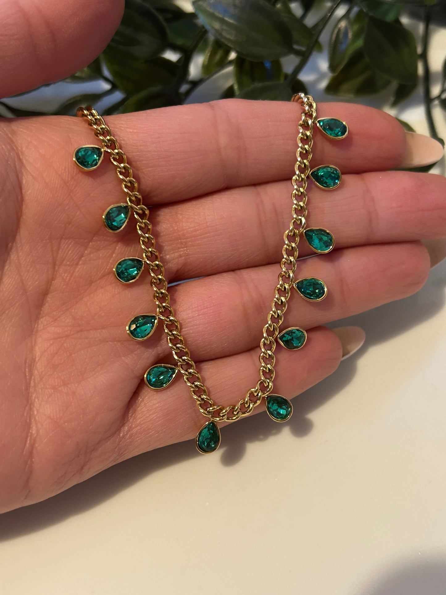 Κολιέ green full diamonds