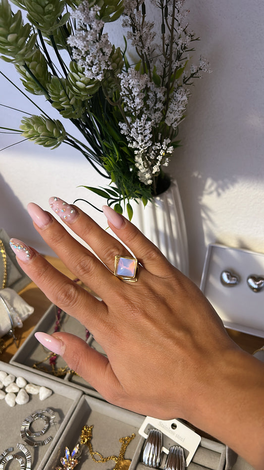 Δαχτυλίδι ανοιγόμενο με πέτρα ιριδίζον