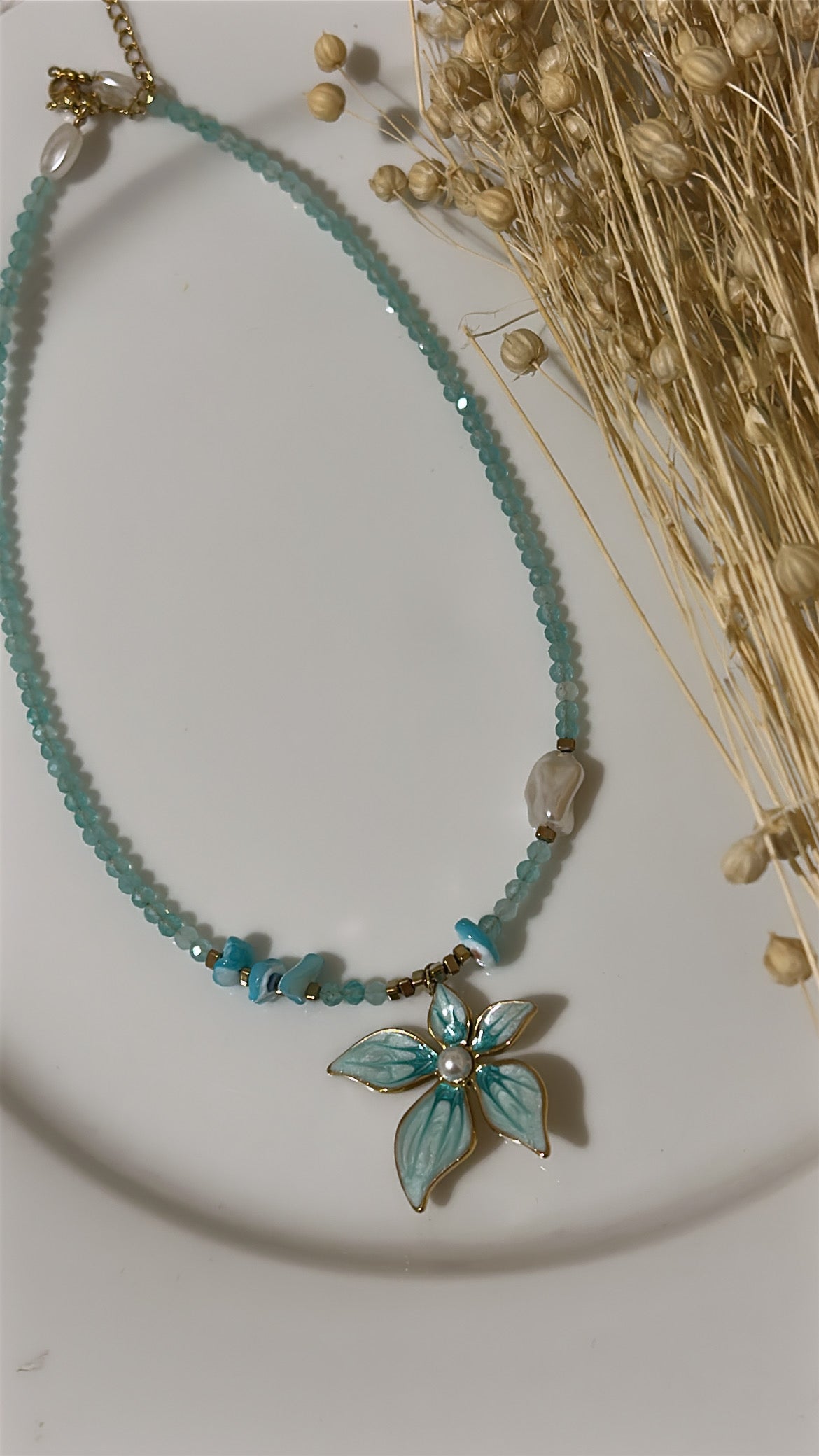 Χειροποίητο κολιέ summer flowers
