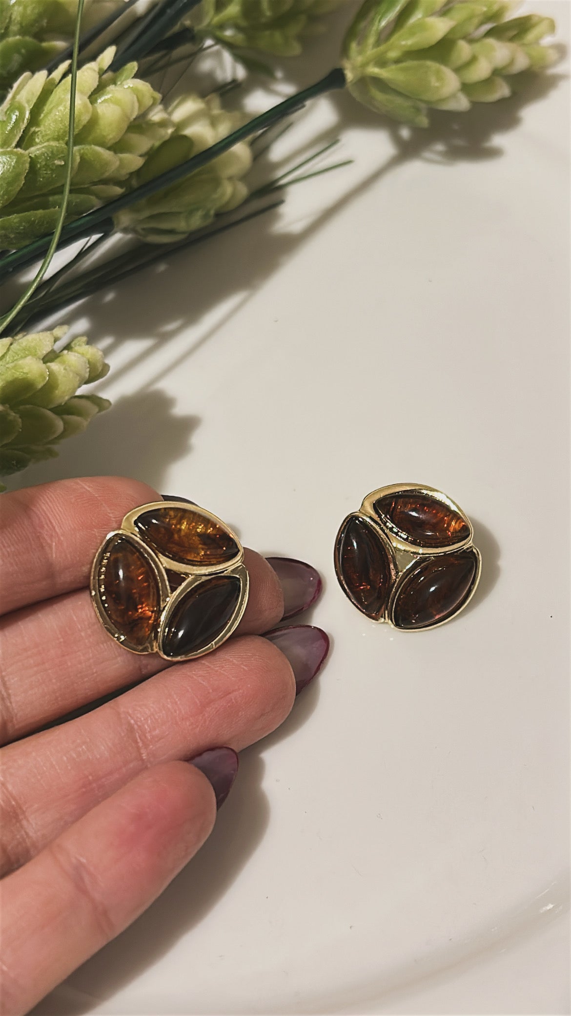 Σκουλαρίκι vintage brown