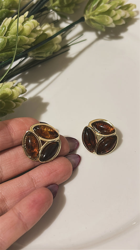 Σκουλαρίκι vintage brown