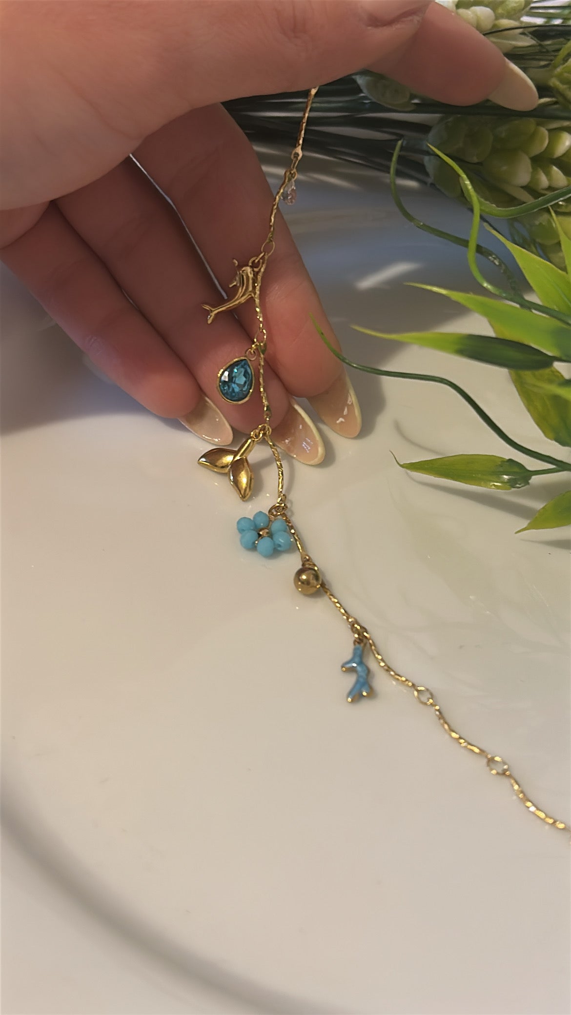 Αλυσίδα για το πόδι summer blue