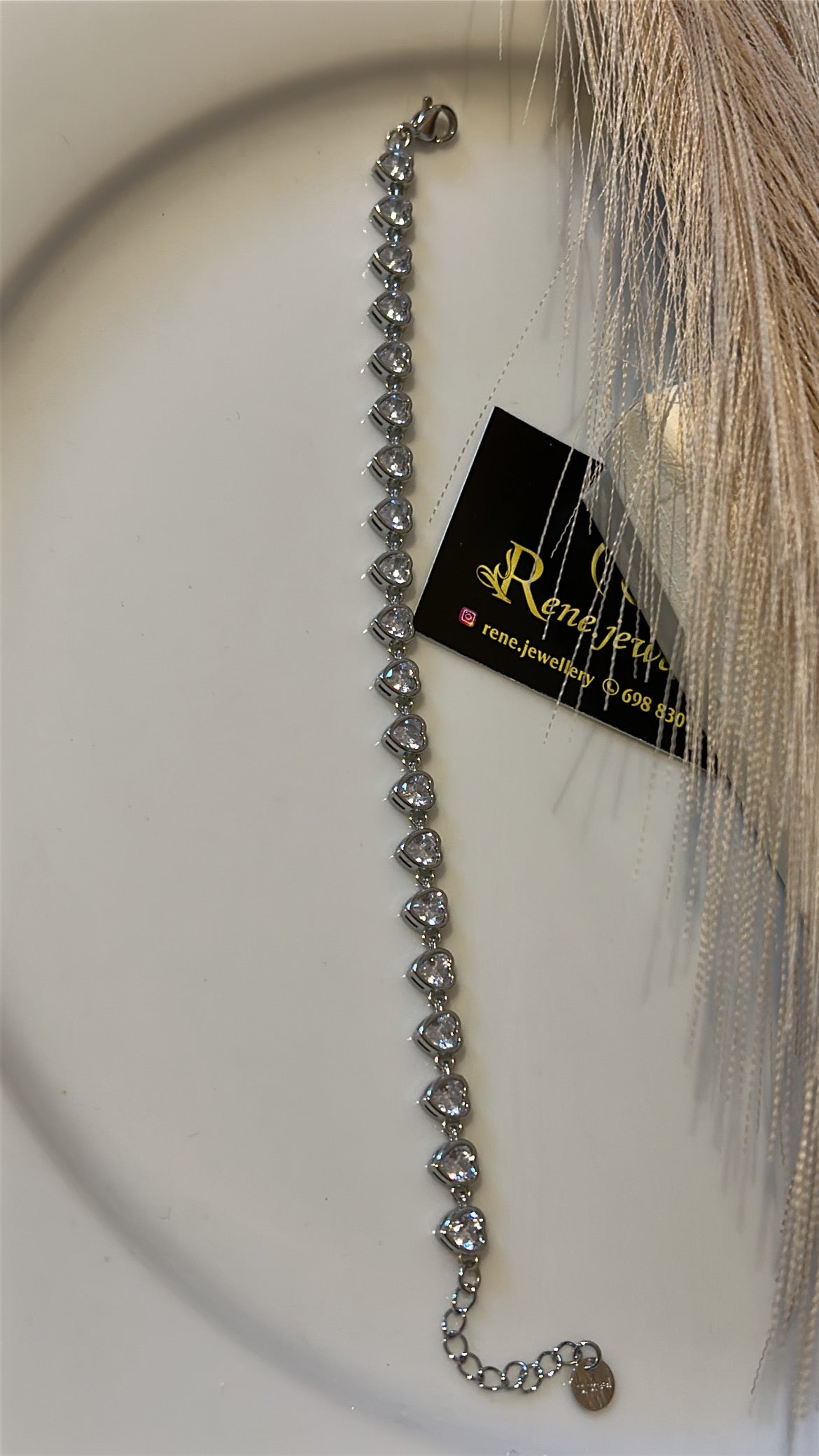 Βραχιόλι καρδιές διαμάντια