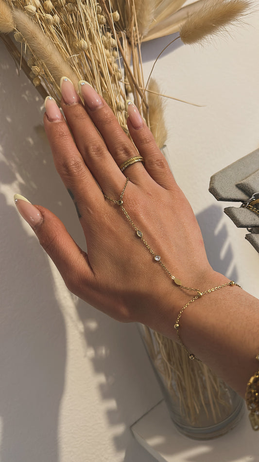 Βραχιόλι δαχτυλίδι με strass