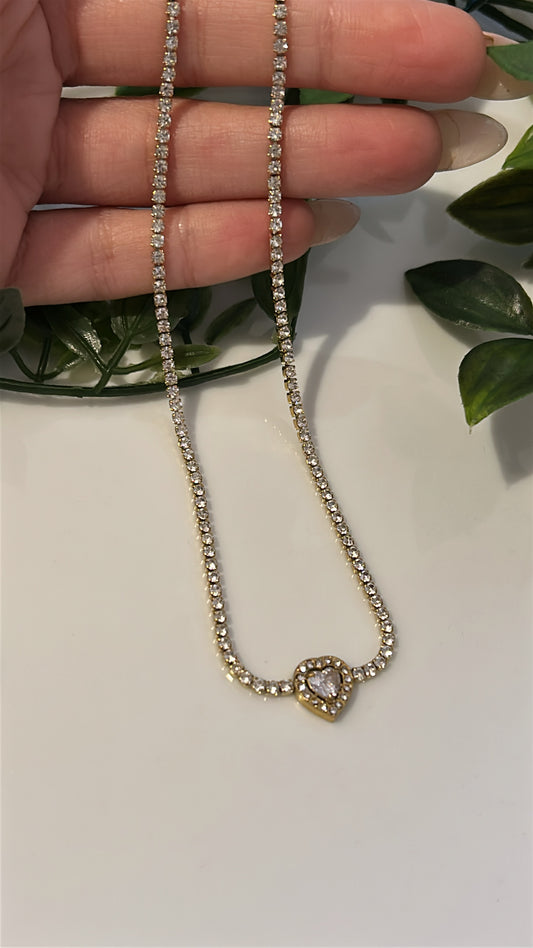 Κολιέ strass hearts