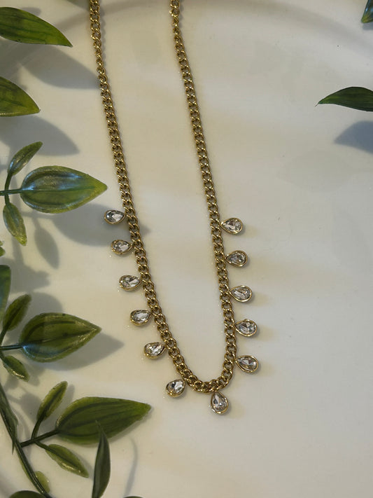 Κολιέ gold full diamond