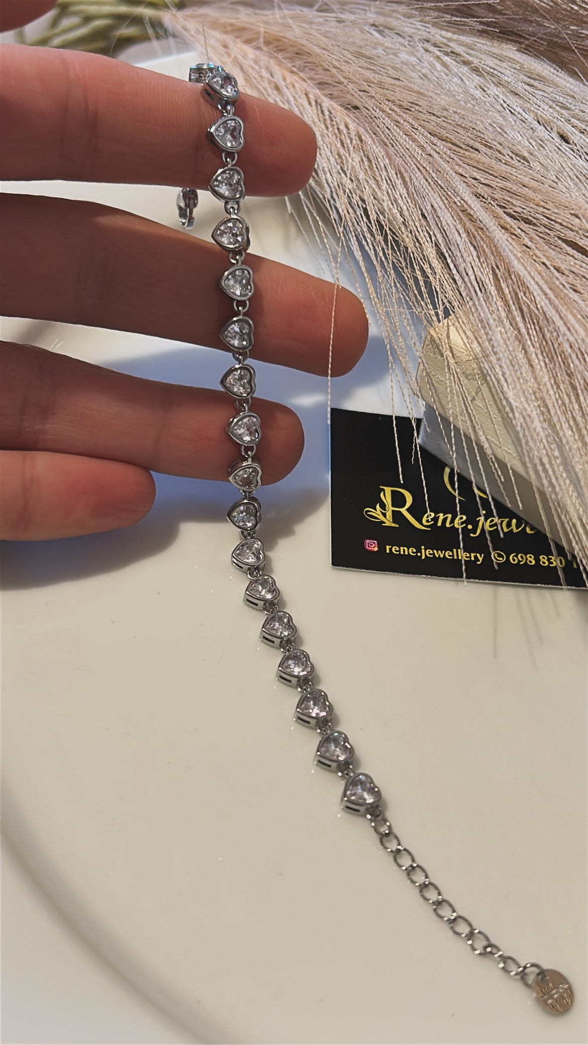 Βραχιόλι καρδιές διαμάντια