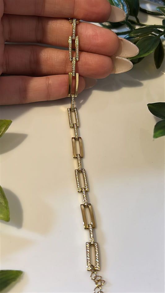 Βραχιόλι αλυσίδα με strass