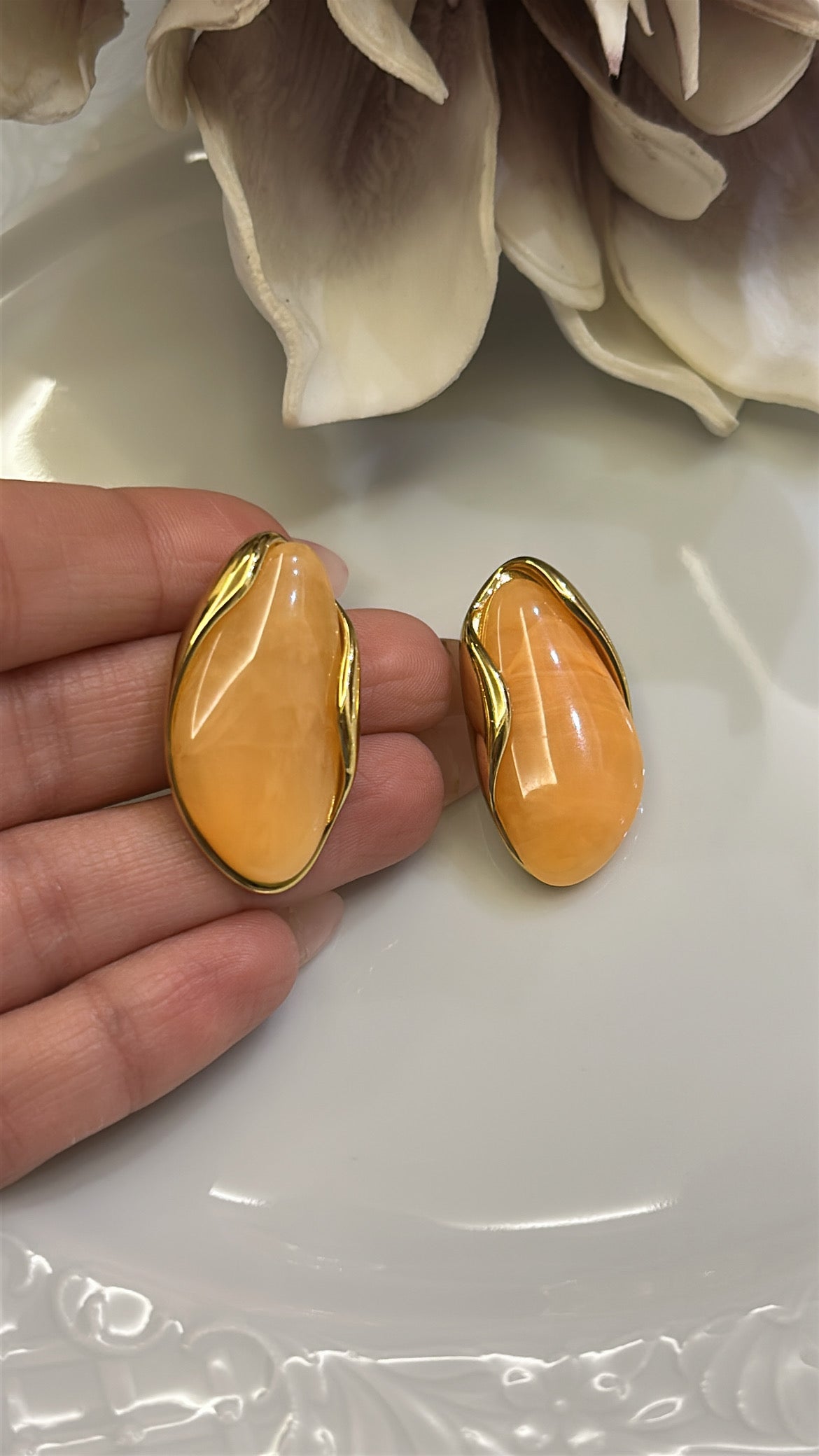 Σκουλαρίκι καρφωτό orange