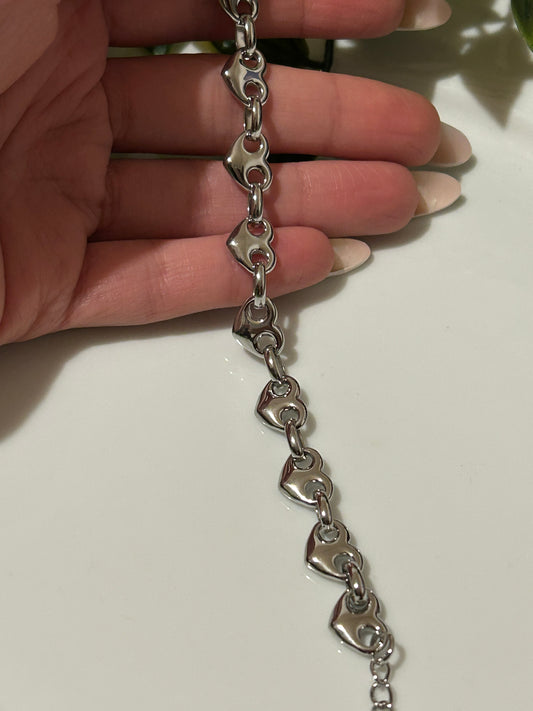 Αλυσίδα βραχιόλι με καρδιές