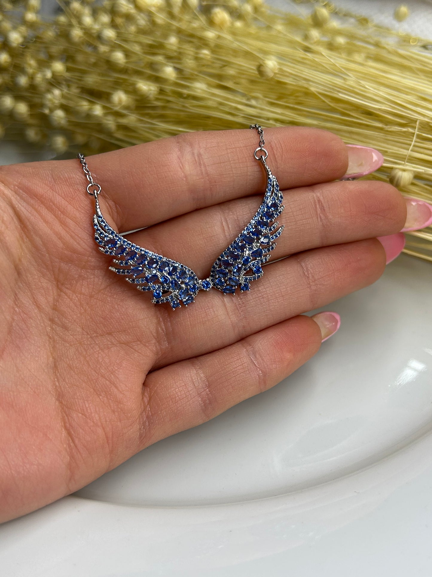 Κολιέ φτερά αγγέλου glamour blue