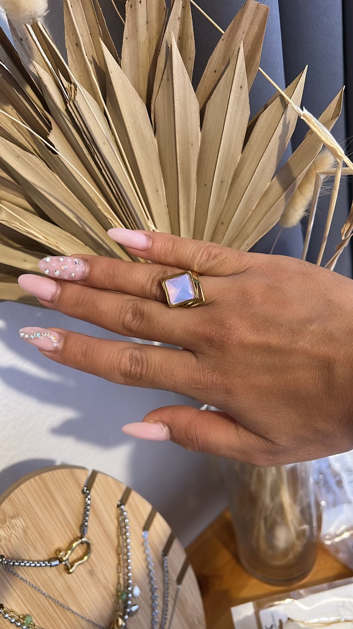 Δαχτυλίδι ανοιγόμενο με πέτρα ιριδίζον