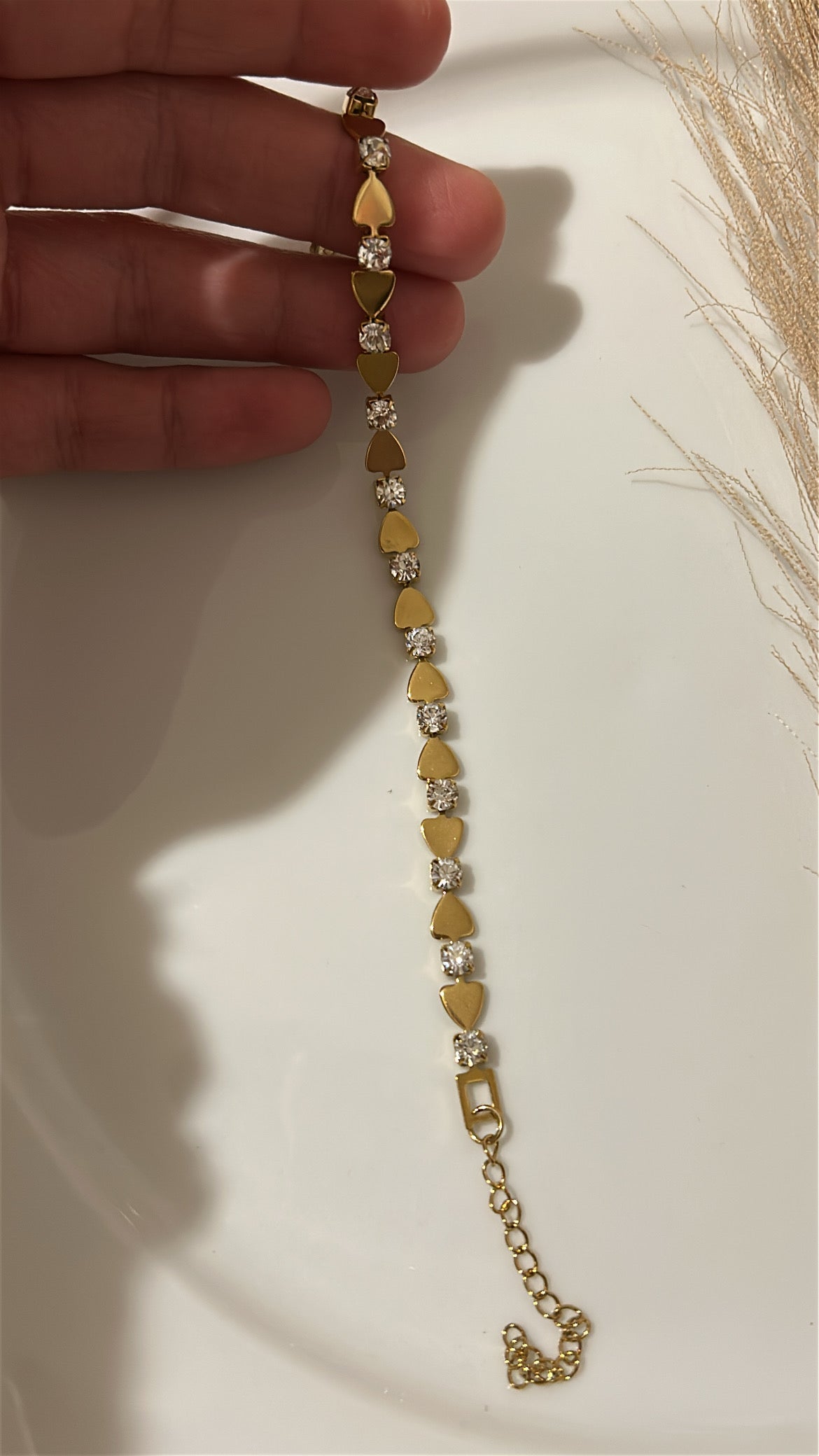 Βραχιόλι καρδούλα με διαμαντάκια