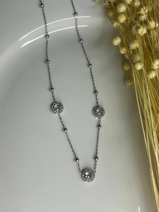 Κολιέ diamond silver
