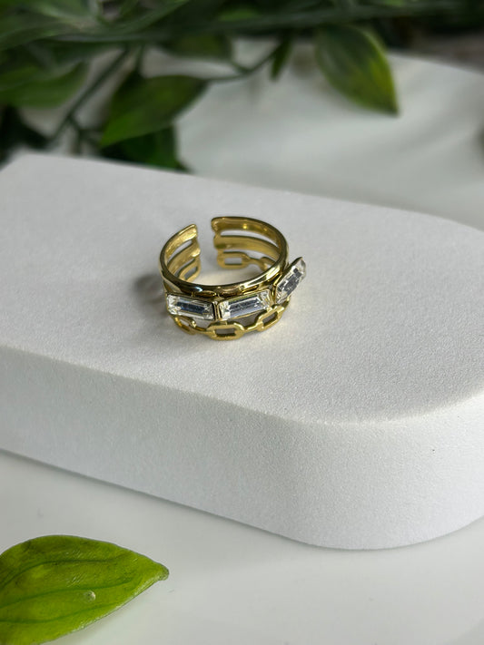 Δαχτυλίδι διπλό με διαμάντια