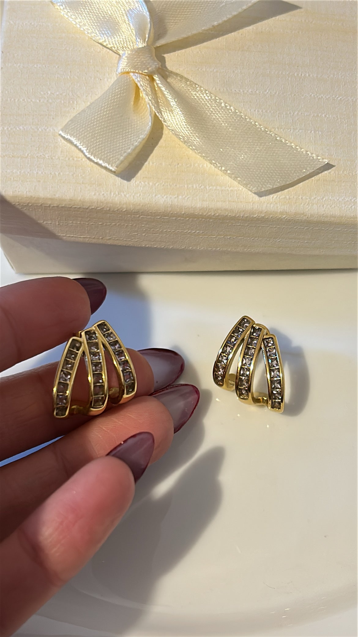 Σκουλαρίκι με διαμάντια λευκά elegant