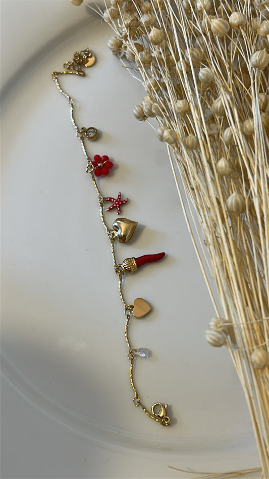 Αλυσίδα για το πόδι red charms