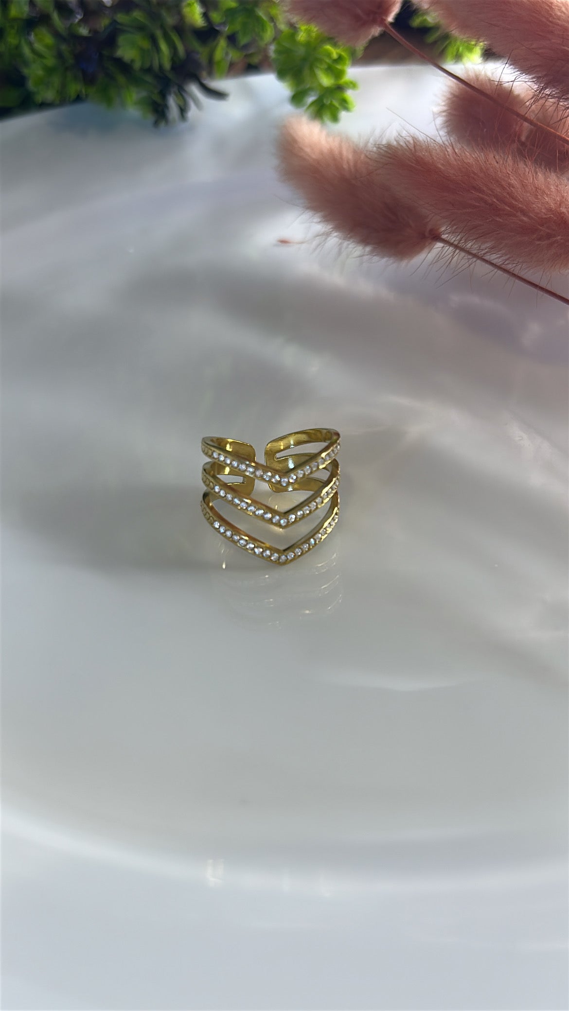 Δαχτυλίδι τριπλό με strass