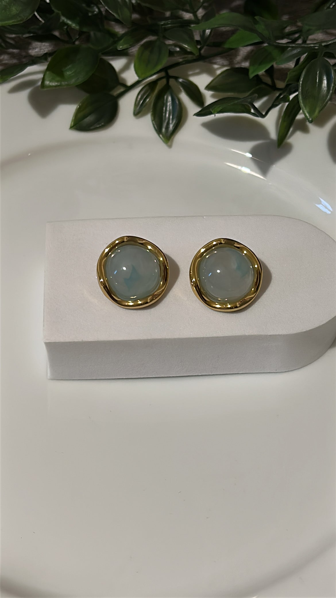 Σκουλαρίκι με πέτρα baby blue