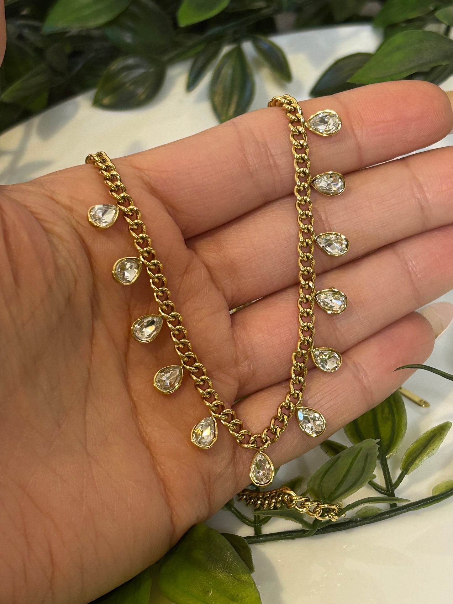 Κολιέ gold full diamond