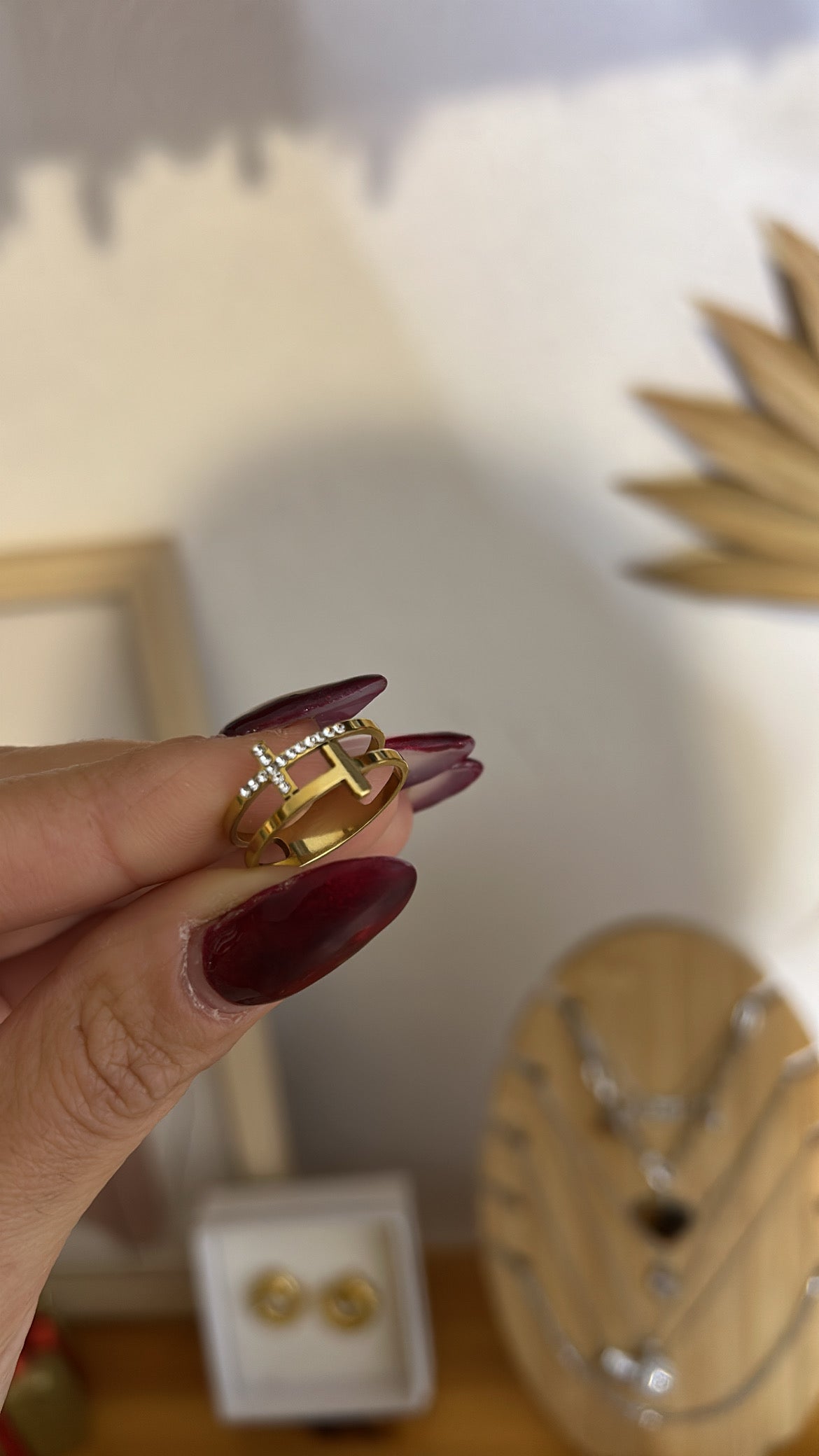 Δαχτυλίδι σταυρός strass