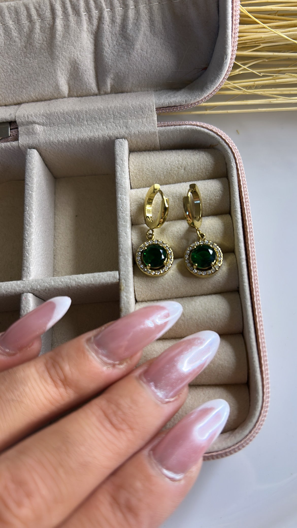 Σκουλαρίκι Κρικάκι green diamond