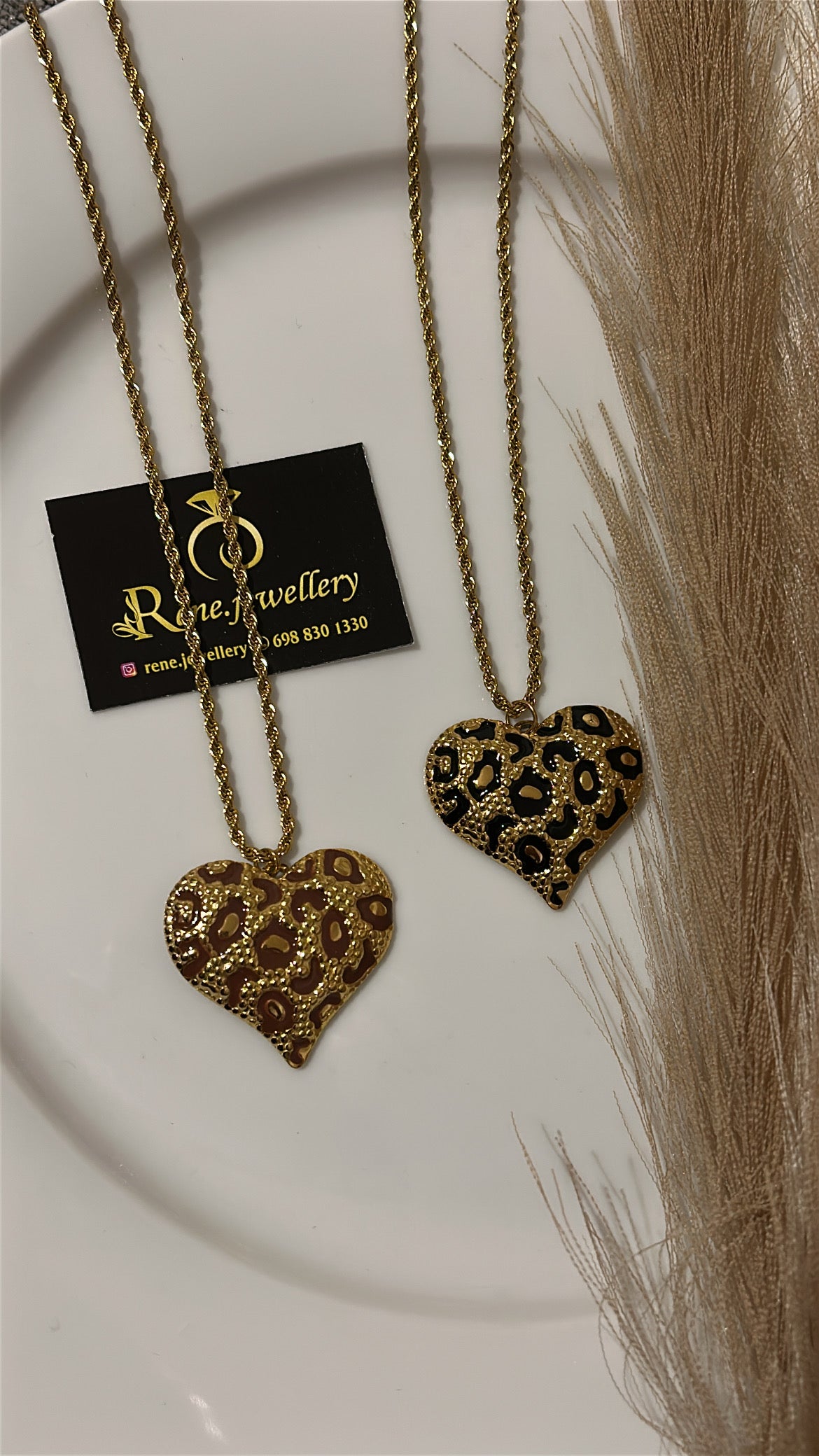 Καρδιά animal print μαύρη