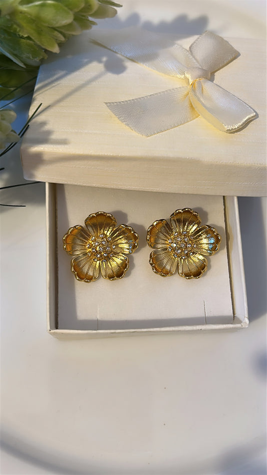 Σκουλαρίκι flowers με strass