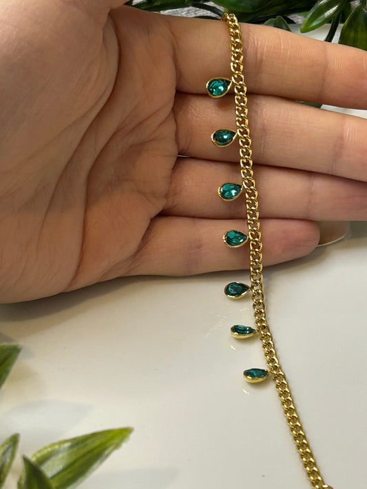 Βραχιόλι full diamond green