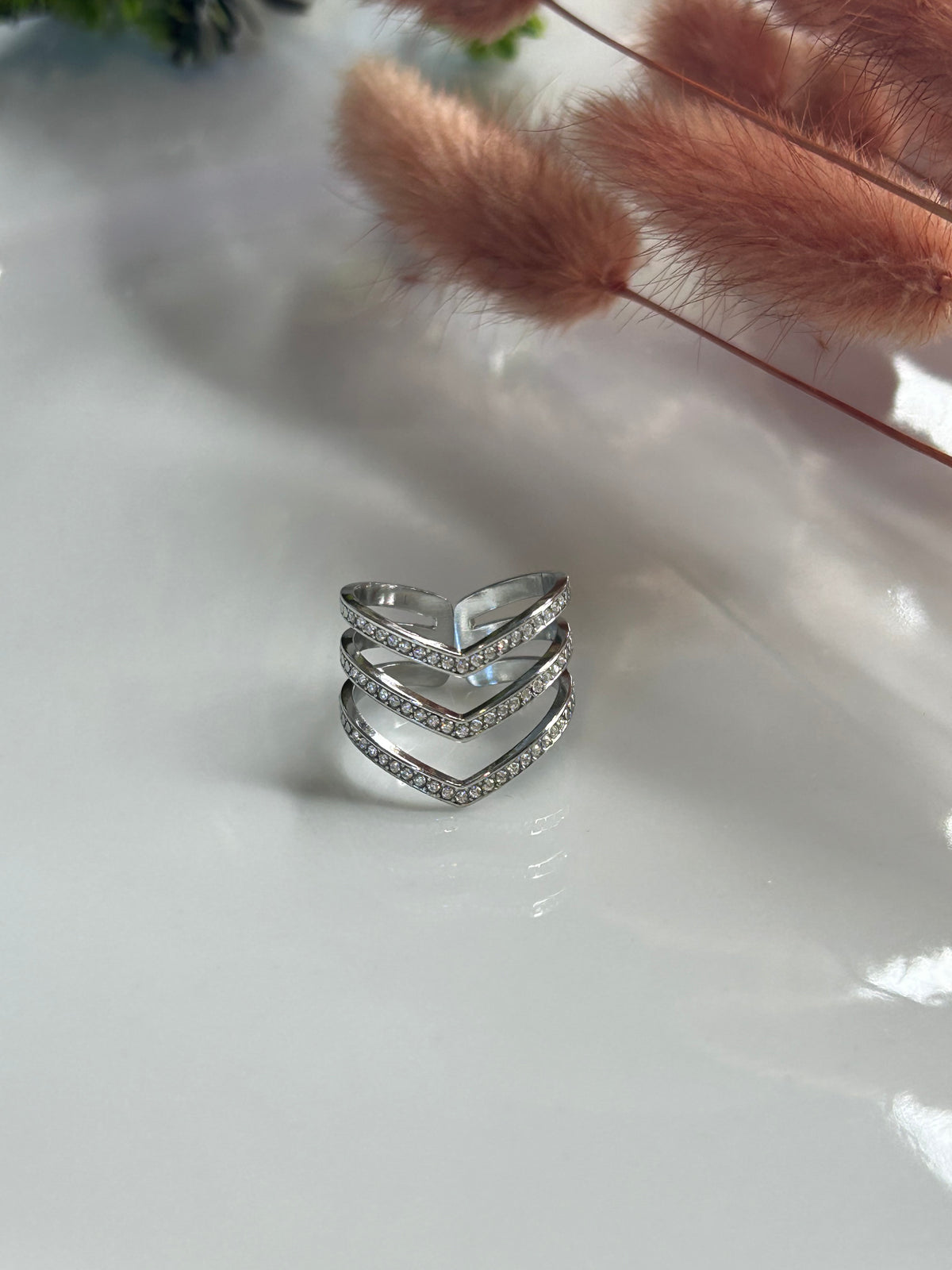Δαχτυλίδι τριπλό με strass