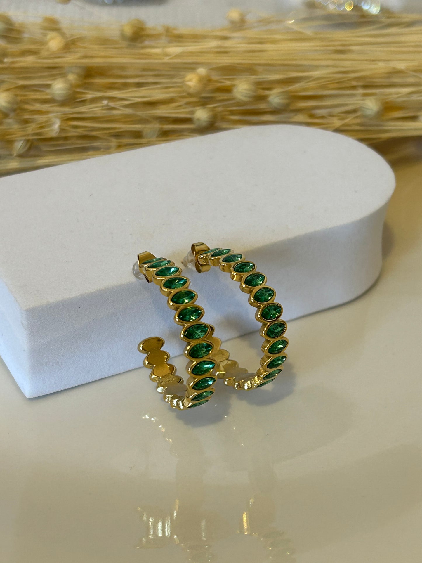 Σκουλαρίκι diamond green