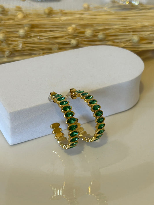 Σκουλαρίκι diamond green