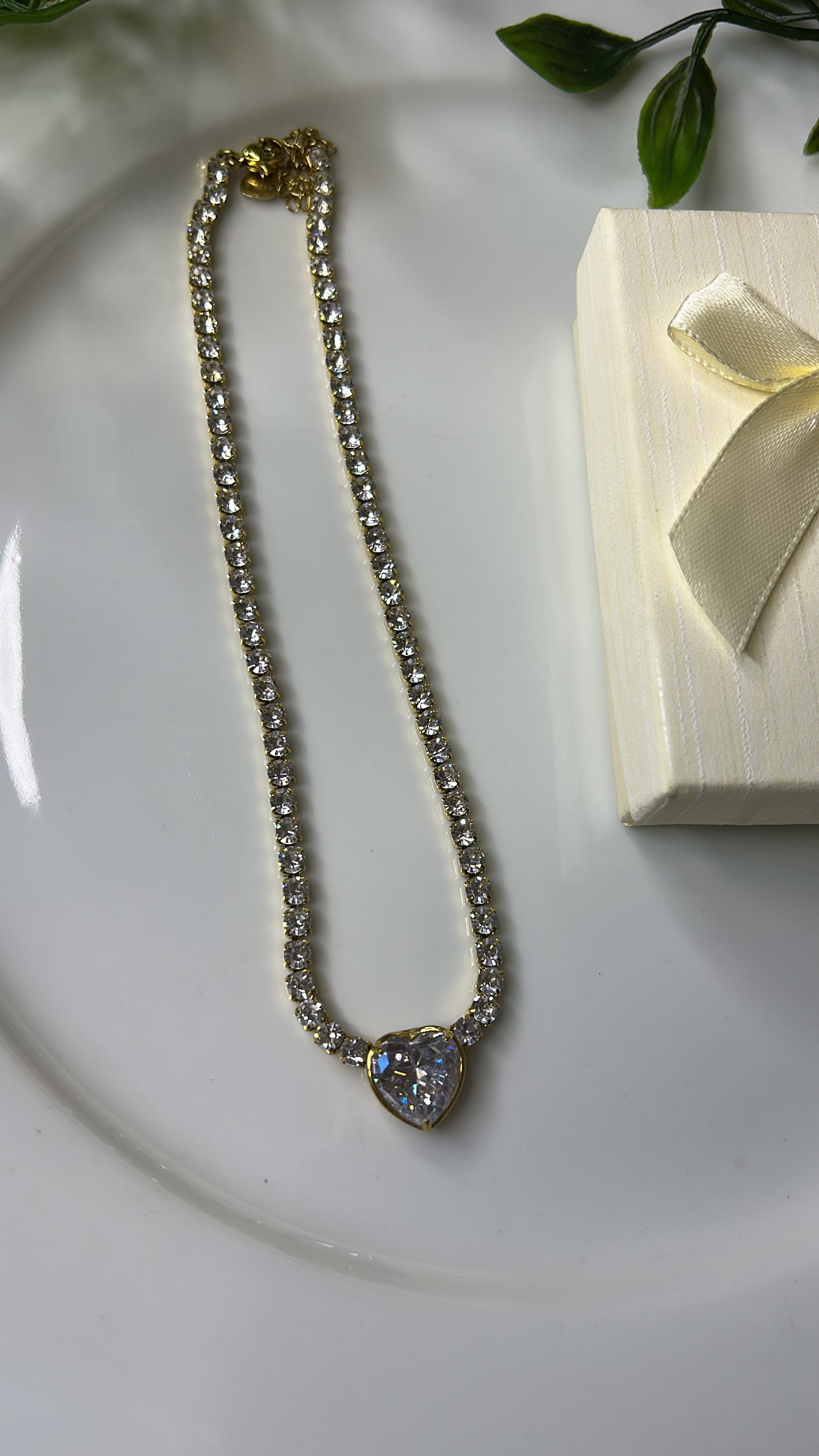 Κολιέ καρδιά full diamond