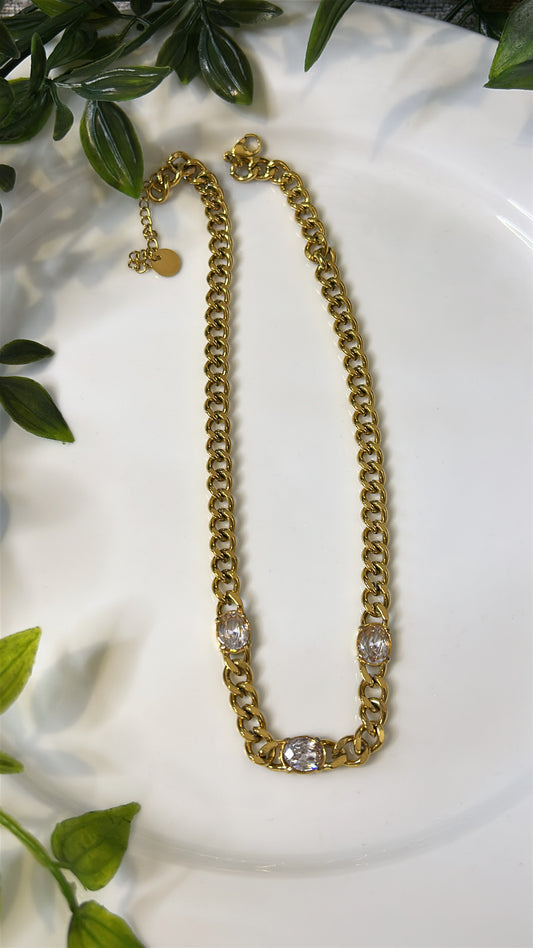 Αλυσίδα λαιμού με διαμαντάκια