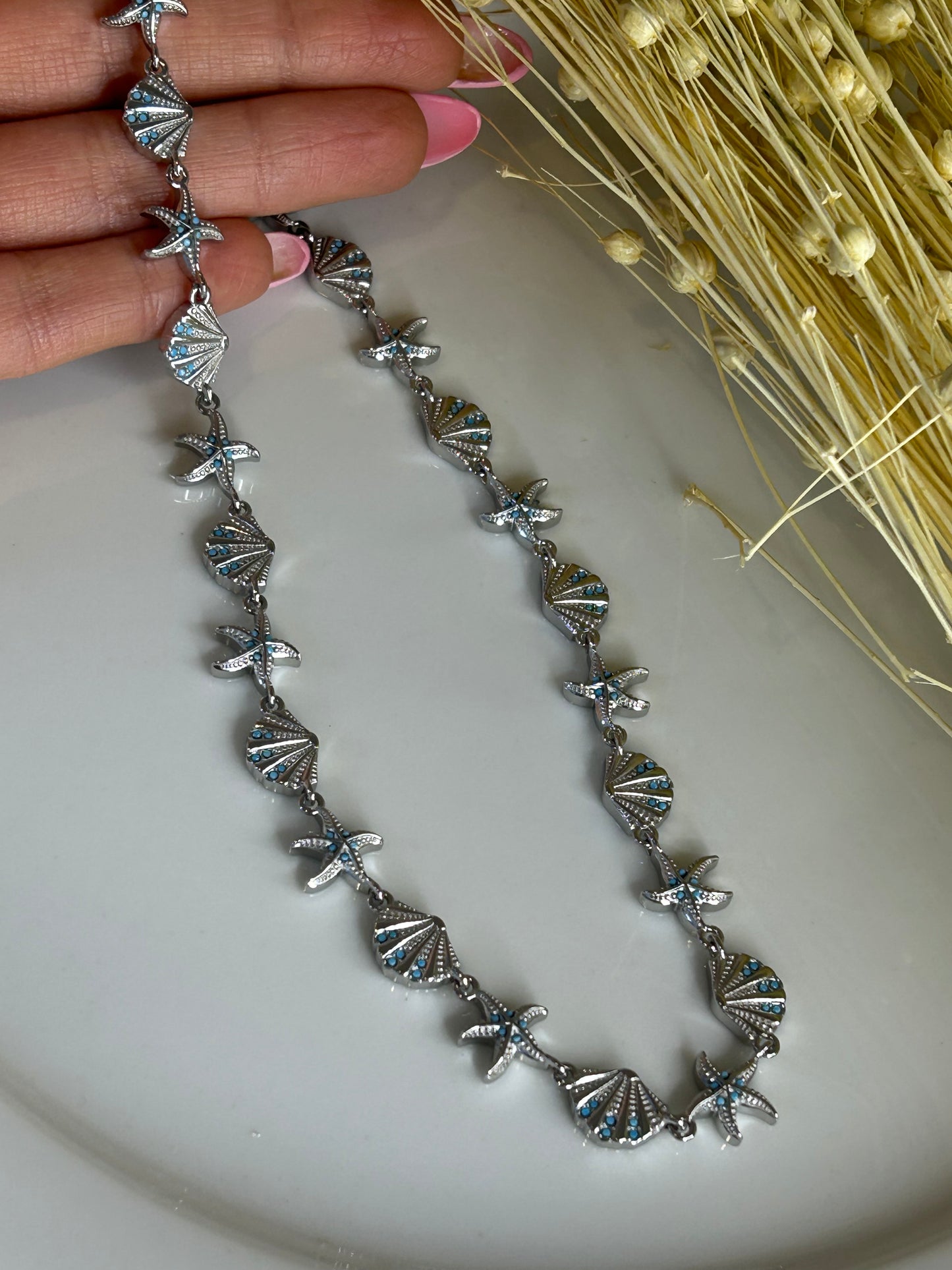 Κολιέ glam summer blue