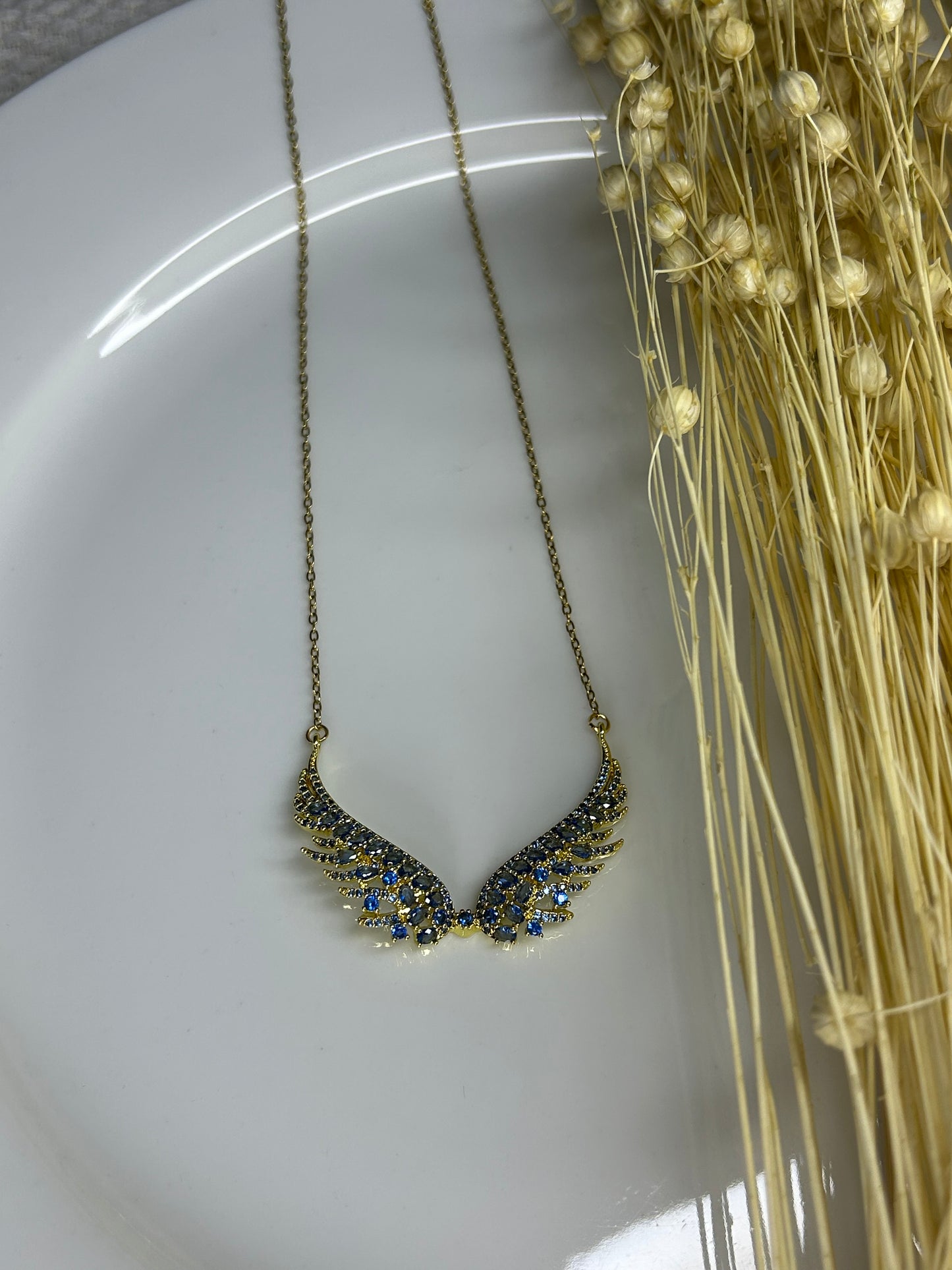 Κολιέ φτερά αγγέλου glamour blue