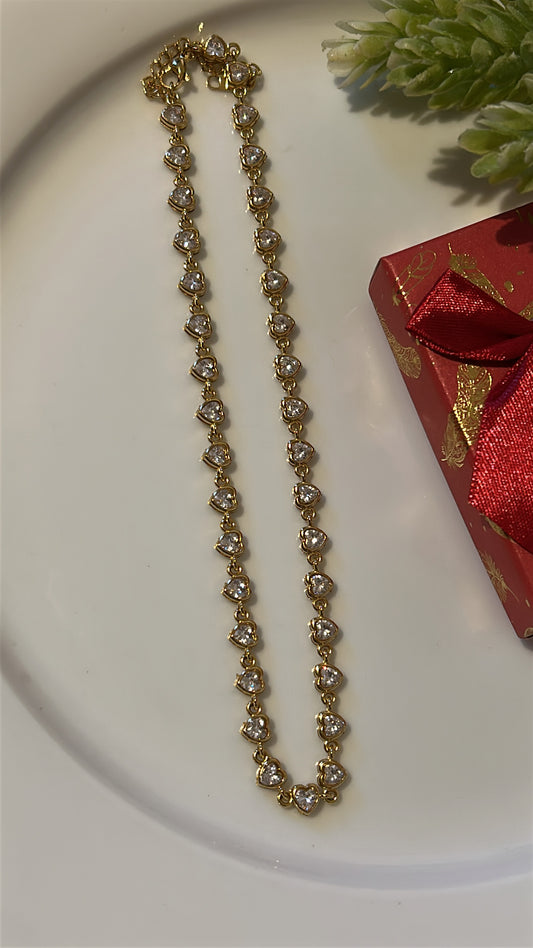 Κολιέ καρδιές διαμάντια