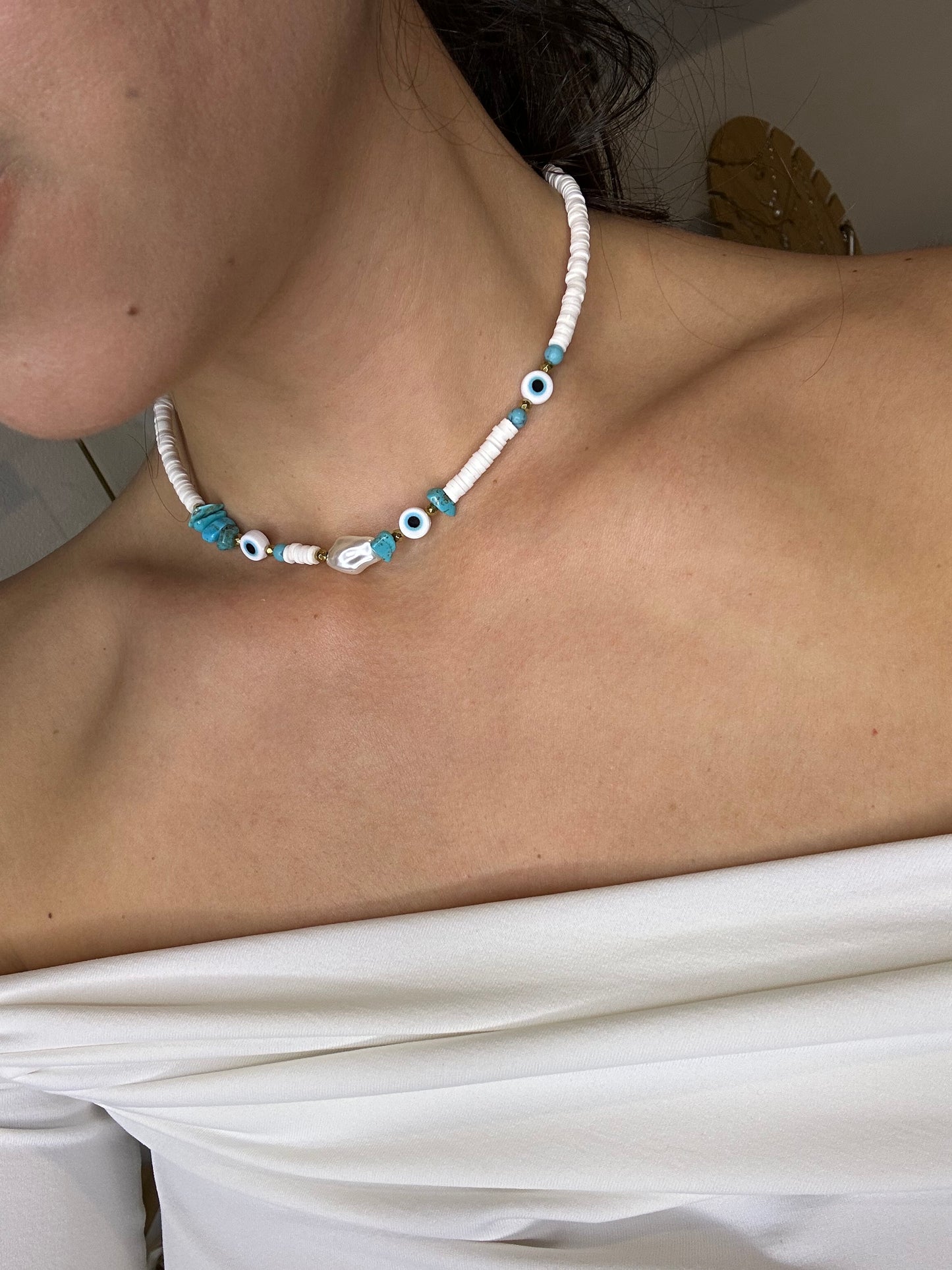 Χειροποίητο choker με ματάκια