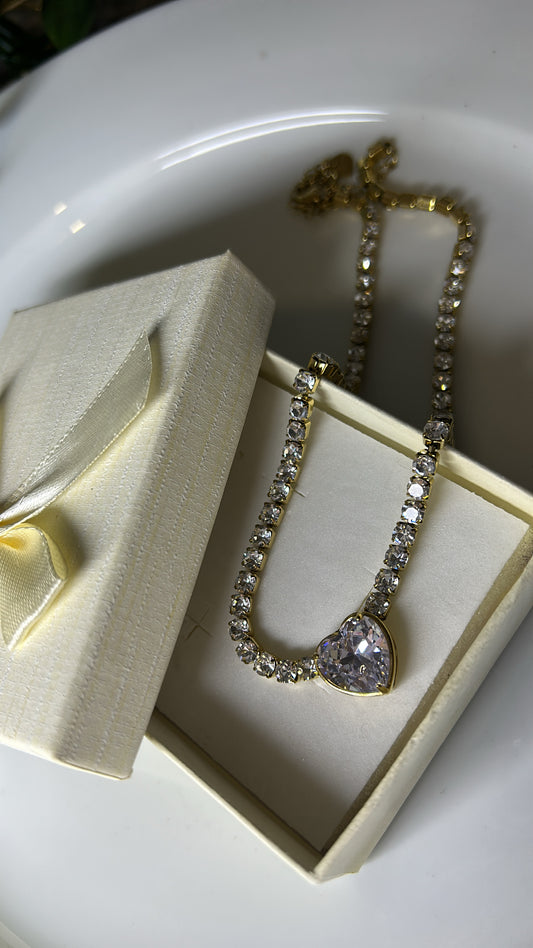 Κολιέ καρδιά full diamond