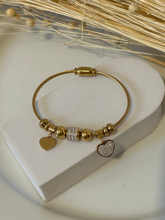Βέργα με charms καρδούλες