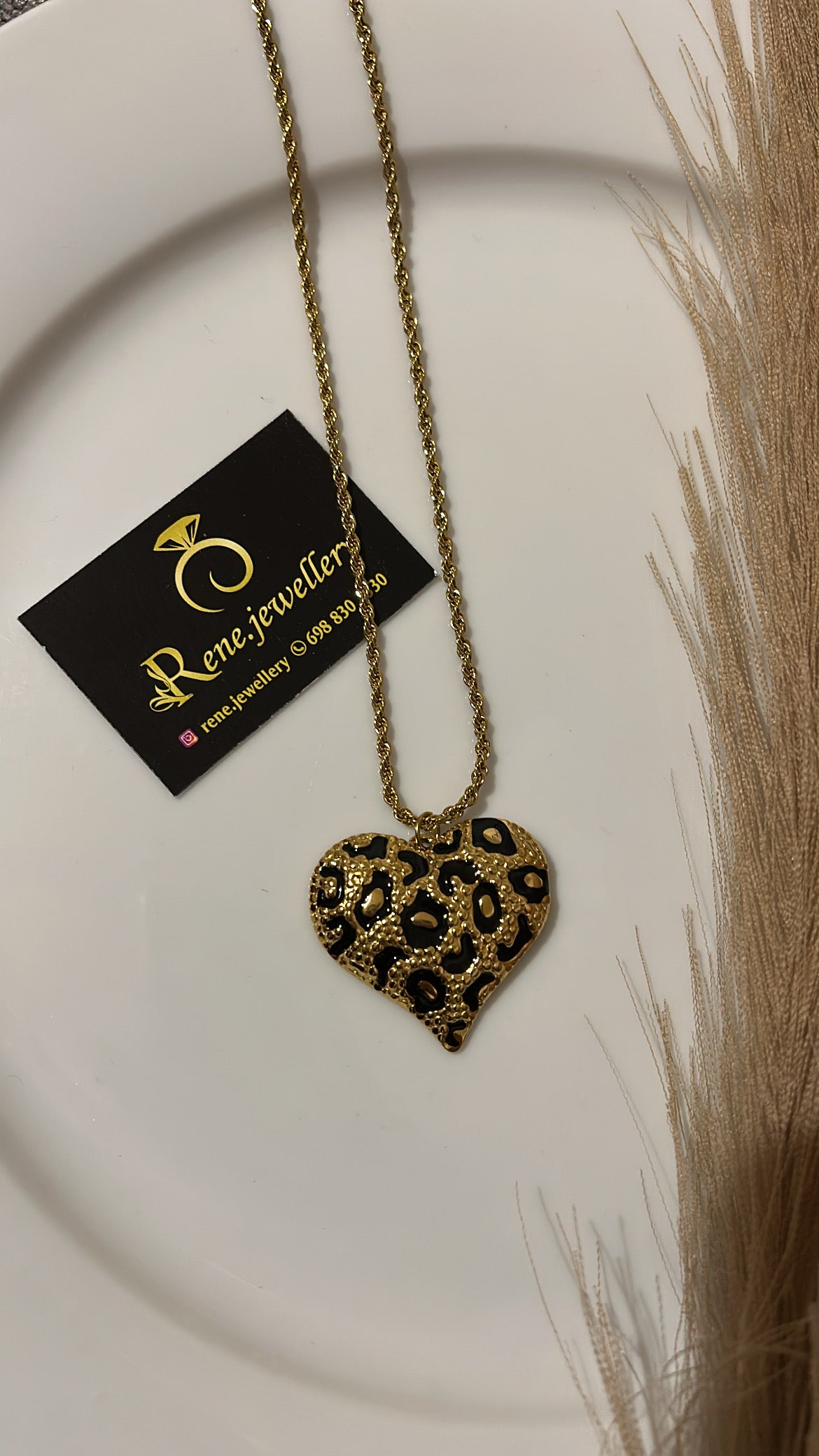 Καρδιά animal print μαύρη