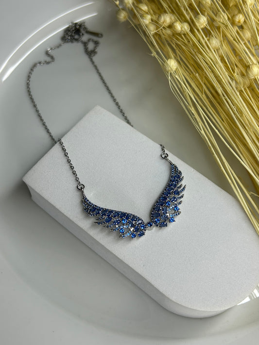 Κολιέ φτερά αγγέλου glamour blue