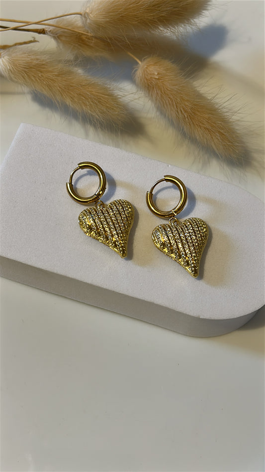 Σκουλαρίκι Κρικάκι καρδούλα strass